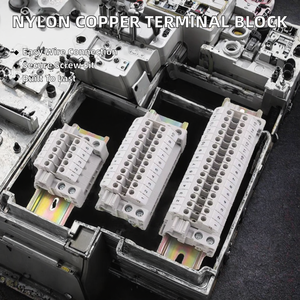 Bloc de bornes électriques en laiton Ashan Nylon PA66 UK-2.5 600V 100A, connexion à vis sur rail DIN industriel - Product Image 2