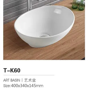 Bacia oval para lavar as mãos, tamanho de bacia de água japonesa T-K60