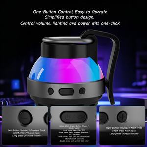 Haut-parleur portable en forme de grenade BT 5.3 avec lumière LED RGB, haut-parleur de fête sans fil avec poignée, batterie rechargeable - Product Image 6