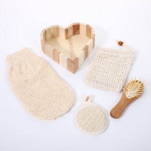 Ensemble de soins corporels pour le lavage et le <span class=keywords><strong>bain</strong></span> : Brosse de nettoyage corporel, éponge loofah, gants de douche, tampons et sac à savon <span class=keywords><strong>moussant</strong></span> - Product Image 4