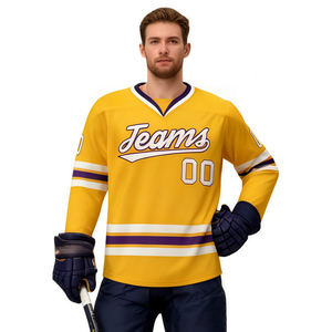 Camiseta de hockey en línea de hielo sublimada única, ropa deportiva bordada con logotipo personalizado, camiseta de entrenamiento, camisetas de estilo impreso OEM <span class=keywords><strong>y</strong></span> ODM - Product Image 6