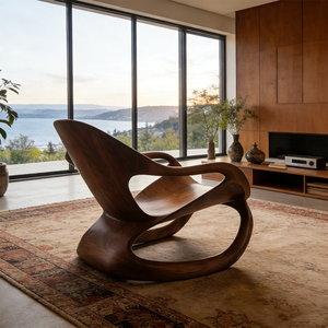 Sillón Moderno de Fibra de Vidrio con Diseño Artístico de Lujo, Silla Escultural de FRP con Asiento Reforzado de Alta Resistencia - Product Image 4