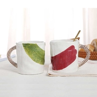 Vente en gros nordique personnalisé fantaisie peinture à la main toile Texture vacances tasses tasse à café tasse en céramique avec logo pour les filles