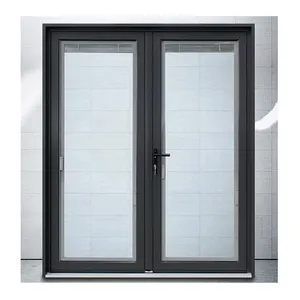 Наружная алюминиевая створчатая входная дверь с двойным закаленным стеклом