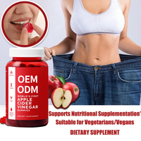Gummies de Vinaigre de Cidre de Pomme Marque Blanche avec la Mère, Gummies Véganes au Pectine ACV pour la Gestion du Poids, la Détox et la Digestion OEM ODM