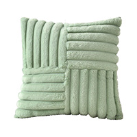 Housse de coussin de canapé en fourrure de lapin rayée, patchwork carré uni, transfrontalière, pour décoration de chevet