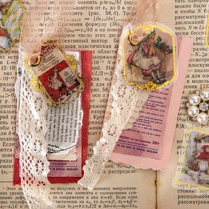 Pegatinas de bronce de la serie de la infancia de ensueño, Material de manual Retro creativo, pegatina decorativa, 30 Uds. Por paquete - Product Image 5