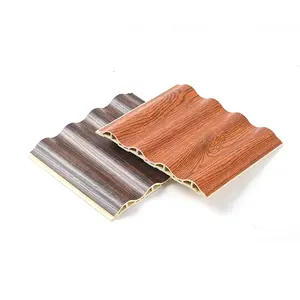 Grooved Wood Paneling For Walls Pvc Wpc Wall Panel Wooden Grain Fluted Panel For Interior Decoration