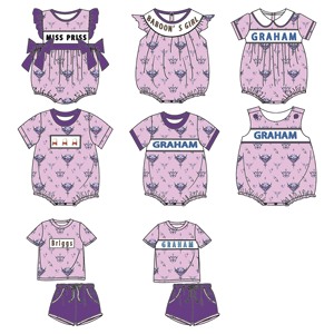 โรงงานผลิตเสื้อผ้าเด็ก Yihui รับผลิตตามแบบ ชุดรอมเปอร์เด็กแบบยูนิเซ็กซ์ สำหรับวันเกิด ผ้าถักลายพิมพ์ แขนสั้น ดีไซน์น่ารัก ตกแต่งด้วยลายปักมือ สำหรับฤดูร้อน - Product Image 5