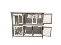 Clapier classique à deux étages étanches, design de petits animaux, lapin gris, cochon d'inde, vente en gros