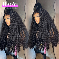 Perruque frontale HD bouclée birmane de 30 pouces, 13x4, en cheveux humains, densité 250%, sans colle, pré-épilée, nœuds blanchis, vente en gros pour revendeurs