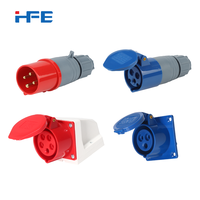 Prise électrique industrielle HFE IP44/IP67 110V 220V 380V 3 pôles 4p 5 broches 16A en cuivre avec boîtier en nylon PA