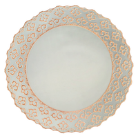 Sets de table ronds en PVC métallisé or, écologiques, résistants à la chaleur, 38*38cm