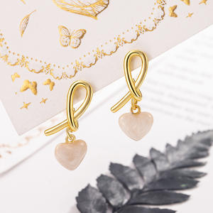 Pendientes de plata de ley chapados en rodio, aretes de oro para mujer 14k originales, pendientes de aro con borlas de cuentas de plata 925 - Product Image 1