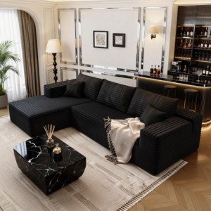 USA Clearance Sale in Stock <strong>L</strong> Shape <strong>Sofa</strong> Free Shipping Tax Free Modular Velvet Sectional Easy Snap Assembly - Product Image 4