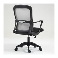 Chaise de bureau exécutive moderne en plastique, dossier ouvert, hauteur réglable, pivotante, 2 vérins à gaz, accoudoirs fixes pour bureau à domicile, salon