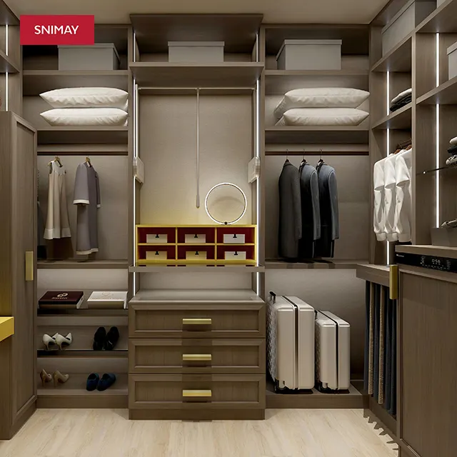 2020 Melamin Finish Mode moderne Wand im Schrank benutzer definierte Garderobe Design