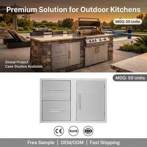 Professional 304 Stainless Steel Outdoor Kitchen Storage Combo 2 Drawers and 1 Access Door for <strong>BBQ</strong> Island Grill Station - Product Image 5