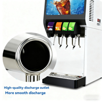 Distributeur de boissons gazeuses intelligent portable en acier inoxydable pour la restauration, 4 saveurs, entièrement automatisé