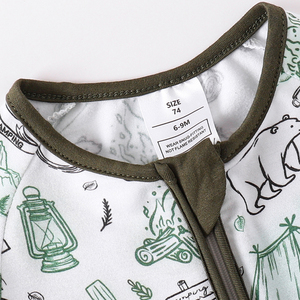 Set personalizzato con doppia cerniera per bambini pagliaccetto in fibra di bambù traspirante a manica lunga stile Casual pigiama abbigliamento da giorno per ragazzi e ragazze - Product Image 3