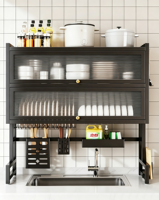 Égouttoir à vaisselle pour évier, organisateur de rangement de cuisine, support de comptoir pour assiettes, pieds à ventouse, porte-ustensiles, résistant à l'eau, facile à utiliser