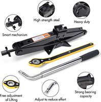 Kit de changement de pneus avec cric à ciseaux et clé à écrous - Kit d'urgence pour voiture, SUV, MPV