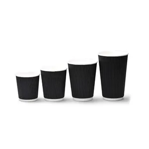 Biodegradable beverage use paper cups for coffee with compostable lids