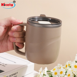 Taza de Titanio con Tapa y Asa, Taza Portátil para Café y Té, para Oficina, Aire Libre y Camping, Blanca y Marrón - Product Image 3