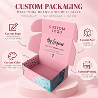 Boîte d'expédition en carton personnalisée pour commandes en gros avec message intérieur personnalisé et dimensions flexibles pour événements beauté