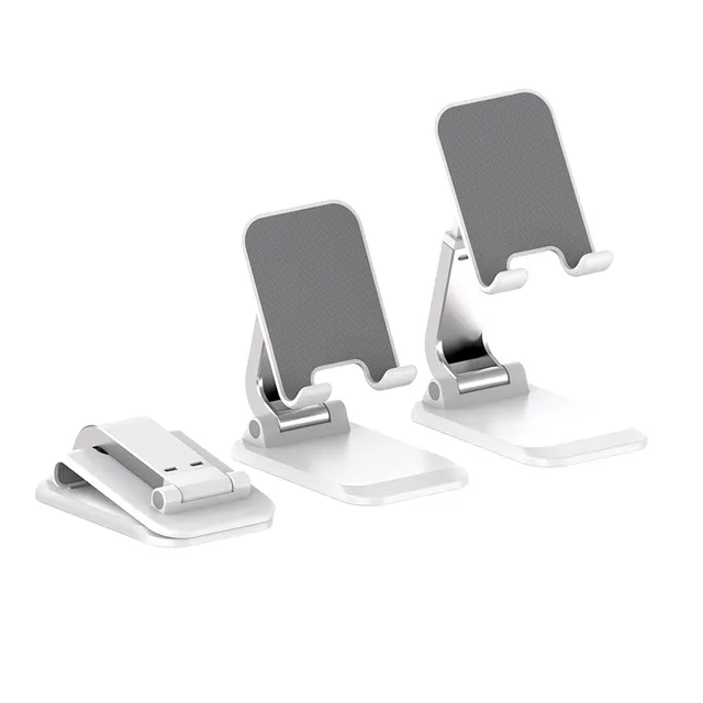 Foldable Phone Stand for Desk - Height Adjustable Cell Phone Holder Portable Smartphone Cradle Tablet Desktop Dock
