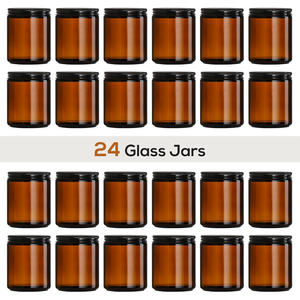 Venta al por Mayor de Frascos de Vidrio para Velas de Lujo Personalizados y Únicos de 50 ml, 160 ml, 260 ml, 380 ml, Transparentes y Ámbar, con Tapas de Vidrio - Product Image 3