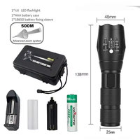 Lampe torche LED rechargeable USB en alliage d'aluminium 1000 lumens IP44 résistante aux éclaboussures pour extérieur XML T6 Zoomable CRI 80 6000K