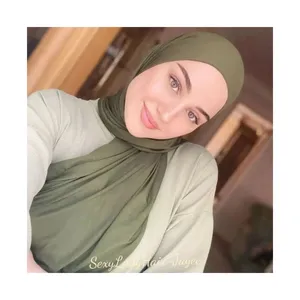 Sciarpa Hijab fornitore donna sciarpa di cotone musulmano Hijab Caps colori personalizzati sciarpa quadrata di colore puro poliestere Slub Chiffon Hijab