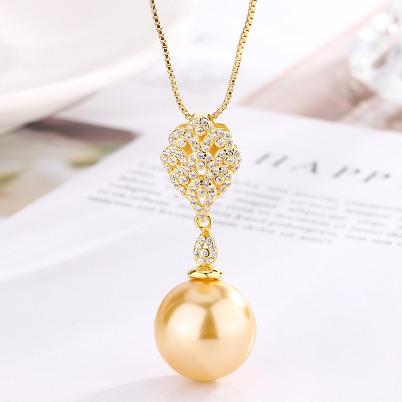 Gold golden balls pendant