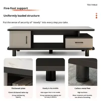 Nouvelle table basse en verre trempé de luxe haut de gamme 2025, petite table basse pour appartement, espace de rangement, style moderne simple, meubles de maison en pierre