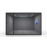 Cabine de bureau insonorisée acoustique, pod de conférence préfabriqué en verre, salle de réunion modulaire