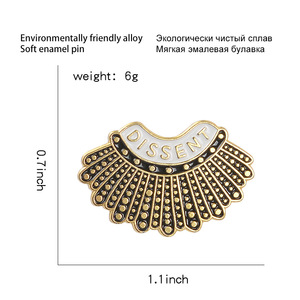 Pin Rectangular de Feminismo con la Ley de Ginsburg, Pin de Solapa para Estudiantes, Broches de Esmalte, Insignias, Joyería al por Mayor - Product Image 3