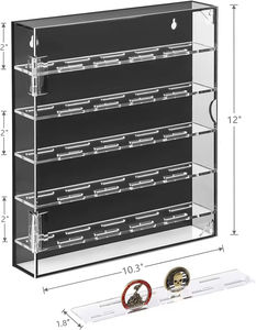 Dernier support de stockage commémoratif noir acrylique moderne pour pièces de monnaie de jeu présentoir pour badge support <span class=keywords><strong>mural</strong></span> pour salon - Product Image 2