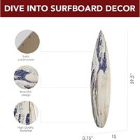 Grande planche de surf en bois Plaque murale signe plage maison mur Art côtier décor à la maison pour salon