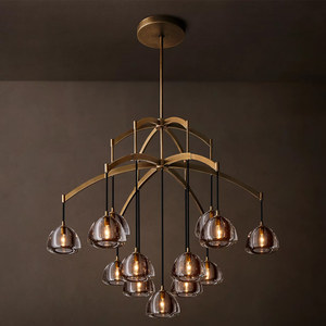 48" Big Modern Round Crystal Glass Chandelier Large Villa Living Room Italian Designer High-end Luxury Brass Crystal Chandelier - Product Image 1