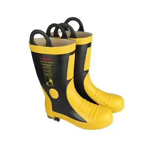 अग्निशामक सुरक्षा जूते के लिए सीई मानक अग्निशमन जूते के साथ उच्च गुणवत्ता वाले फायरमैन जूते