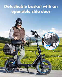 Gyroor C1 Plus <b>Electric</b> Bike for Adults with Seat 650W 13.5Ah Battery Motor 14" Pneumatic Tires Foldable E-Scooter - Product Image 3