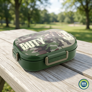 Lonchera CHAMPION, Lonchera Rectangular de Plástico con Diseño de Camuflaje, Libre de BPA, Compartimento Único, Portátil, Estilo Moderno, Talla M - Product Image 3