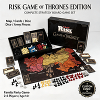 Jeu de société multijoueur Risk Game of Thrones, jeu de stratégie de guerre, jeu de table, boîte et cartes personnalisées OEM, jeu de société pour les soirées en famille