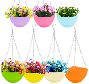 Panier en plastique suspendu de différentes tailles Pots de plantes en <span class=keywords><strong>suspension</strong></span> légers Fournisseur de pots de jardinière ronds pour balcon Jardinières suspendues - Product Image 3