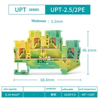 UPT-2.5/2  Bloque de terminales de 2.5mm² para cable conector de riel DIN