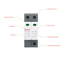 Parafoudre KORLEN 4P 385VAC T2 pour système solaire et équipement électronique, protection contre la foudre 10kA, montage sur rail DIN