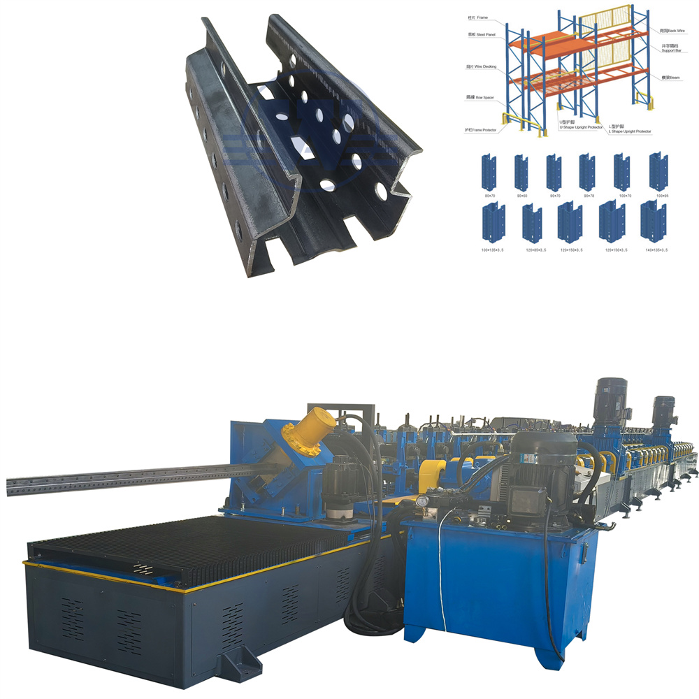 High Speed Servo Driven Heavy Load Rack Upright Forming Machine Storage Warehouse Shelf Rack Making Machine