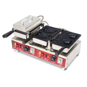 Machine à Taiyaki à double face facile à nettoyer, grande ouverture, 3,12 kW et contrôle de la minuterie, en acier inoxydable pour café - Product Image 1