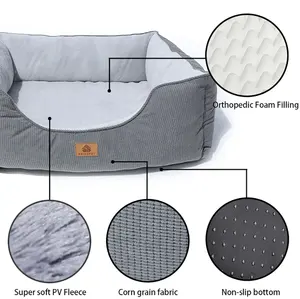 FAIRYPET Custom Pet Bed Soft Washable For Dogs And Cats Rest Anti Anxiety Dog Bed